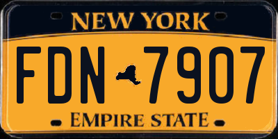 NY license plate FDN7907