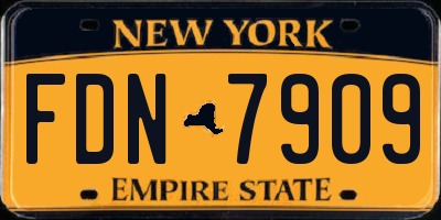 NY license plate FDN7909