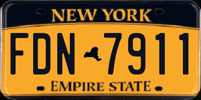 NY license plate FDN7911