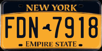 NY license plate FDN7918