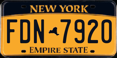 NY license plate FDN7920