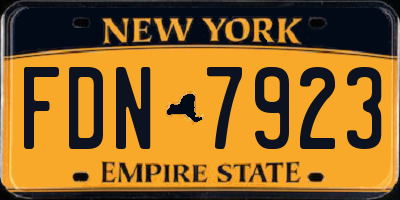 NY license plate FDN7923