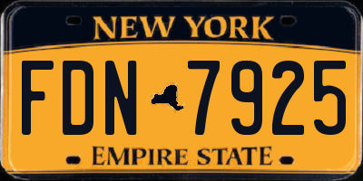 NY license plate FDN7925