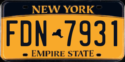 NY license plate FDN7931