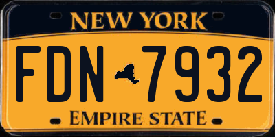 NY license plate FDN7932