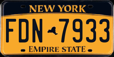 NY license plate FDN7933