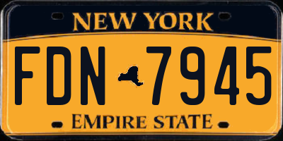 NY license plate FDN7945