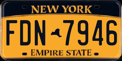 NY license plate FDN7946
