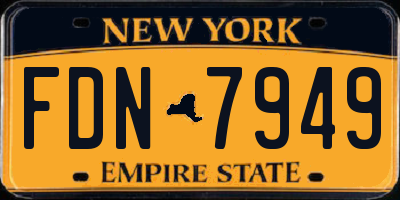 NY license plate FDN7949