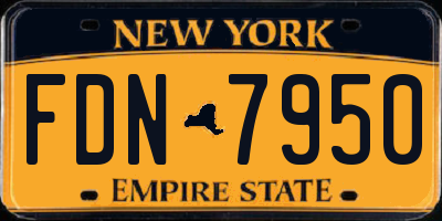 NY license plate FDN7950