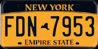 NY license plate FDN7953