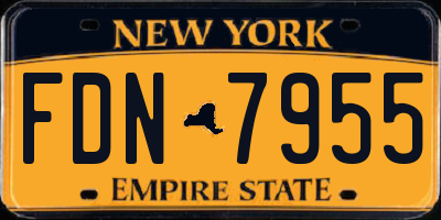 NY license plate FDN7955
