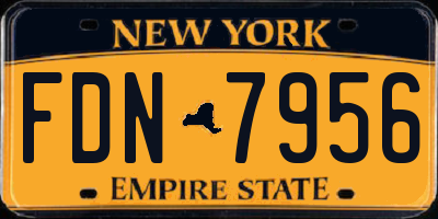 NY license plate FDN7956