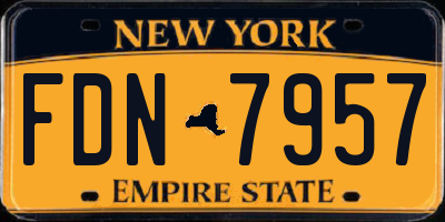 NY license plate FDN7957