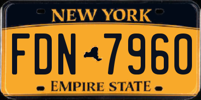 NY license plate FDN7960