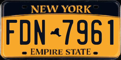 NY license plate FDN7961