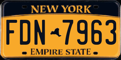NY license plate FDN7963