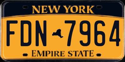 NY license plate FDN7964