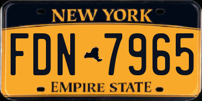 NY license plate FDN7965