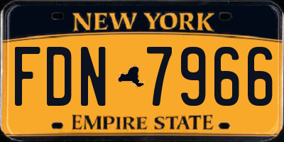 NY license plate FDN7966