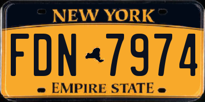 NY license plate FDN7974