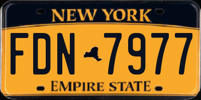 NY license plate FDN7977