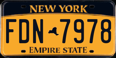 NY license plate FDN7978