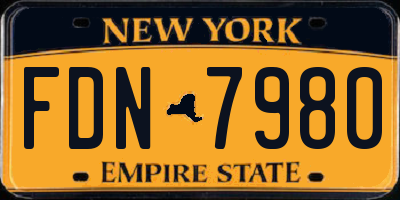 NY license plate FDN7980