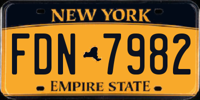 NY license plate FDN7982