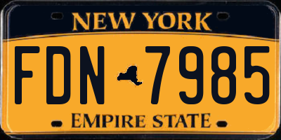 NY license plate FDN7985