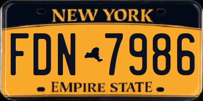 NY license plate FDN7986