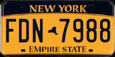 NY license plate FDN7988