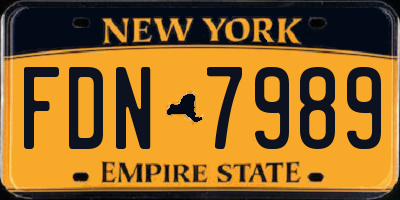 NY license plate FDN7989