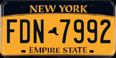 NY license plate FDN7992