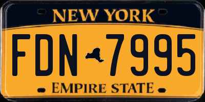 NY license plate FDN7995
