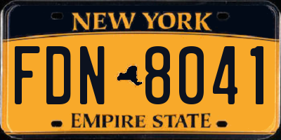 NY license plate FDN8041
