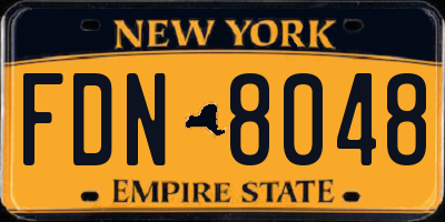 NY license plate FDN8048