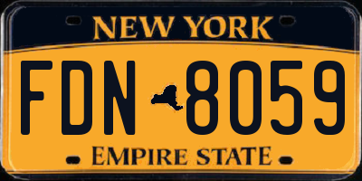 NY license plate FDN8059