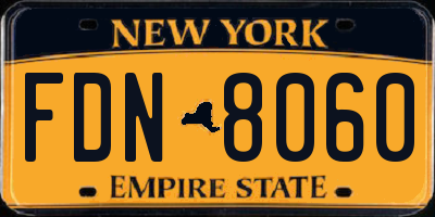 NY license plate FDN8060