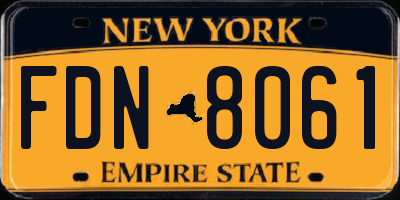 NY license plate FDN8061
