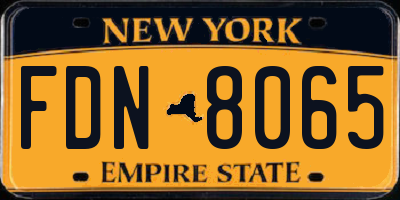NY license plate FDN8065