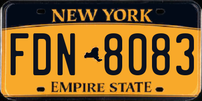 NY license plate FDN8083