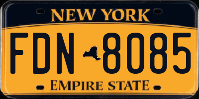 NY license plate FDN8085
