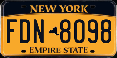 NY license plate FDN8098