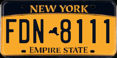 NY license plate FDN8111