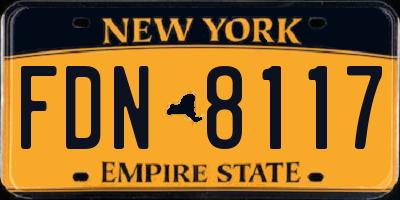 NY license plate FDN8117