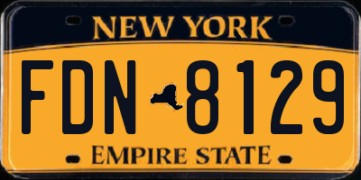 NY license plate FDN8129