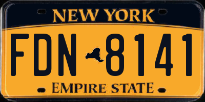 NY license plate FDN8141