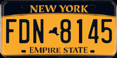NY license plate FDN8145