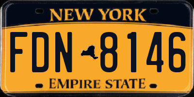 NY license plate FDN8146